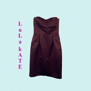 NWOT LuLa Kate Formal Purple Strapless Gown Midi